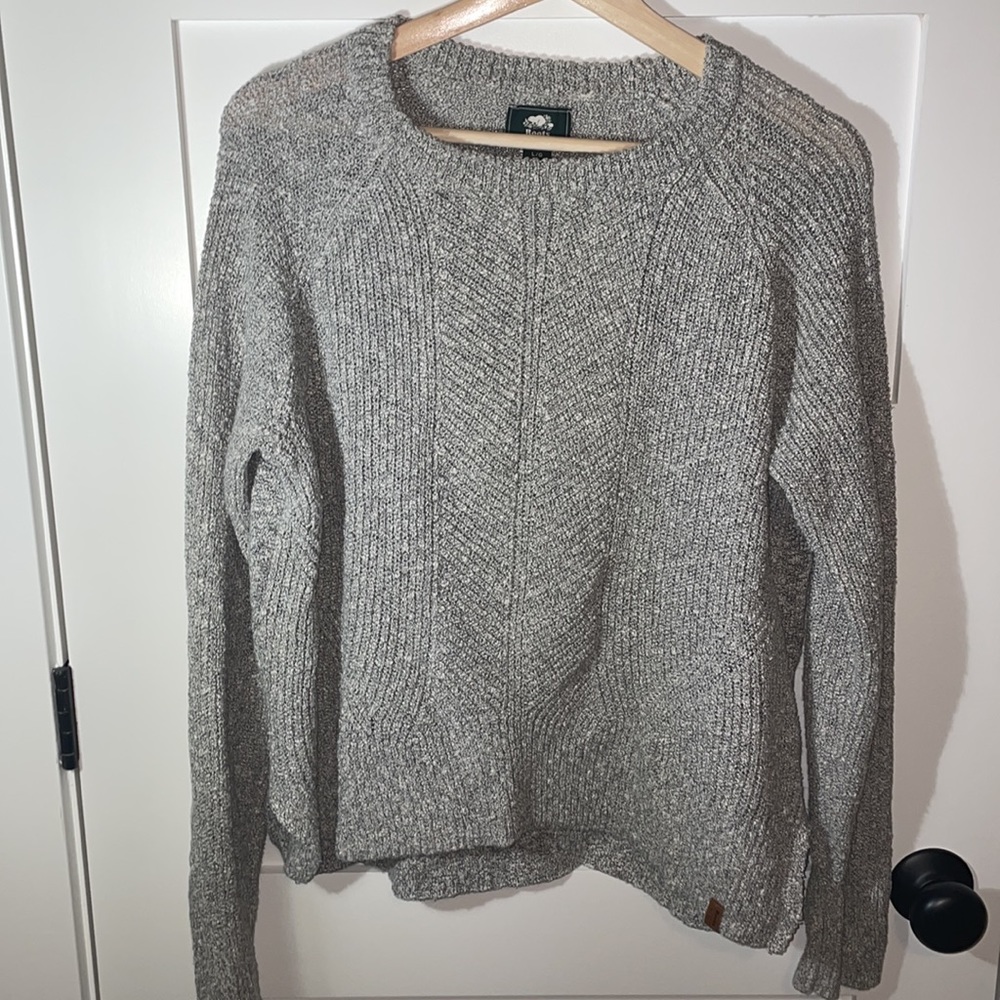 Roots relaxed fit grey cotton sweater - large - EUC